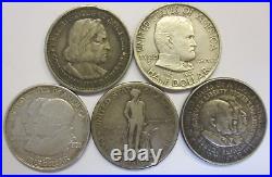 (Lot of 5) Vtg. US Mint 1893, 1922, 1923S, 1925, 1952 Comm. Silver Half Dollars