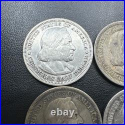 Lot of 6 Christopher Columbus 1892 1893 US Silver Commemorative Half Dollars Lot of 6 Christopher Columbus 1892 1893 US Silver Commemorative Half Dollars