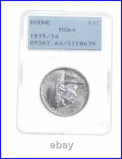 MS64 1935/34 Boone Bicentennial Commemorative Half Dollar Graded PCGS 5195