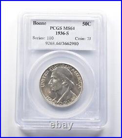 MS64 1936-S Daniel Boone Bicentennial Commemorative Half Dollar PCGS 2494