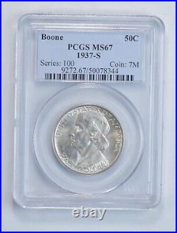 MS67 1937-S Boone Bicentennial Commemorative Half Dollar Graded PCGS 5784