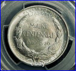 Maine 1920 Commemorative Silver Half Dollar Pcgs Ms65 Bright White