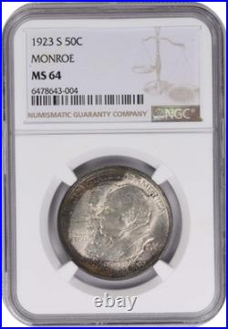 Monroe Commemorative Silver Half Dollar 1923-S MS64 NGC