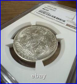 NCG 1935-S MS65 San Diego Silver Commemorative Half 50c Bright White/Gold Luster