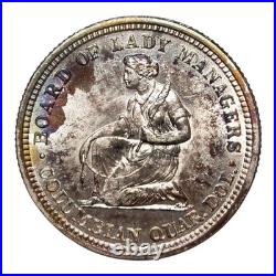 Nice 1893 Isabella Commemorative Us Quarter Unc Details Toned