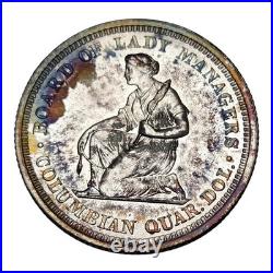 Nice 1893 Isabella Commemorative Us Quarter Unc Details Toned