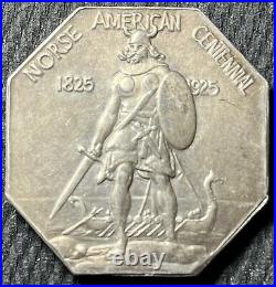 Nice Circulated 1925 Norse American Medal Thick Silver Commemorative