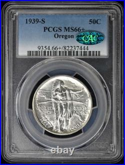 OREGON 1939-S 50C Silver Commemorative Half Dollar PCGS MS66+ (CAC)