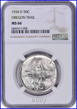 Oregon Commemorative Silver Half Dollar 1934-D MS66 NGC
