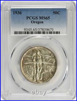 Oregon Commemorative Silver Half Dollar 1936 MS65 PCGS