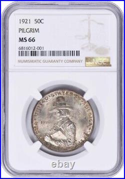 Pilgrim Commemorative Silver Half Dollar 1921 MS66 NGC