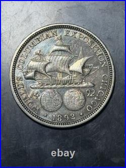 RARE 1892 COLUMBIAN EXPOSITION COMMEMORATIVE HALF DOLLAR 50c TONED UNCIRCULATED