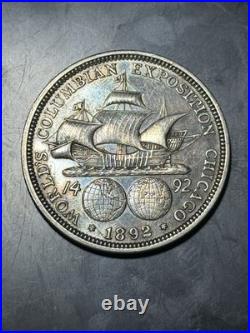 RARE 1892 COLUMBIAN EXPOSITION COMMEMORATIVE HALF DOLLAR 50c TONED UNCIRCULATED