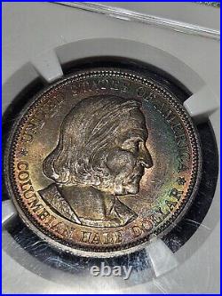 Rainbow Toner 1892 Columbian Half Dollar MS64 NGC