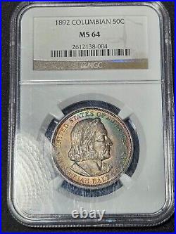 Rainbow Toner 1892 Columbian Half Dollar MS64 NGC