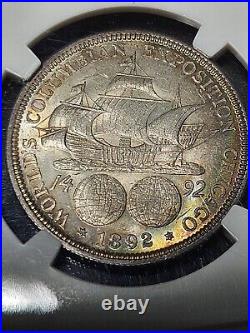 Rainbow Toner 1892 Columbian Half Dollar MS64 NGC