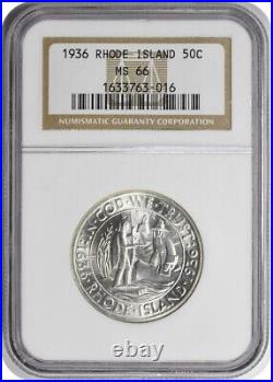 Rhode Island Commemorative Silver Half Dollar 1936 MS66 NGC