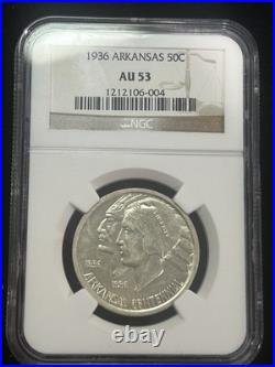 SASA 1936 Arkansas Commemorative Half Dollar NGC AU53 Low Mintage