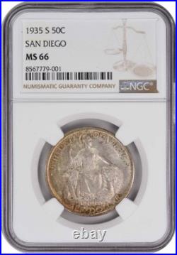 San Diego Commemorative Silver Half Dollar 1935-S MS66 NGC