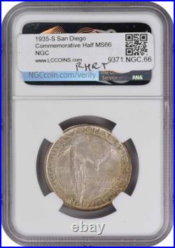 San Diego Commemorative Silver Half Dollar 1935-S MS66 NGC