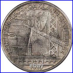 San Francisco Oakland Bay Bridge Commemorative Half Dollar 1936 AU Silver 50c