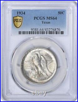 Texas Commemorative Silver Half Dollar 1934 MS64 PCGS