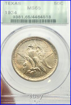 Texas Commemorative Silver Half Dollar 1934 MS65 PCGS