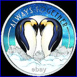 Tuvalu 2018 Always Together Penguin Couple Half Dollar Silver Coin Proof