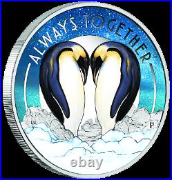 Tuvalu 2018 Always Together Penguin Couple Half Dollar Silver Coin Proof