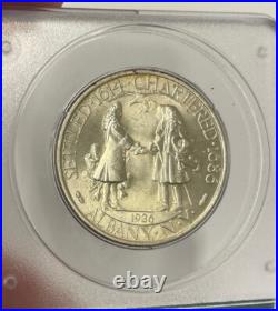 U. S. 1936 Silver Albany Commemorative Half Dollar (PCGS MS 64 CAC) Rattler