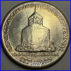 US 1925 Lexington Concord Sesquicentennial Silver Half Dollar