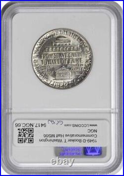 Washington (Booker T.) Commemorative Silver Half Dollar 1949-D MS66 NGC