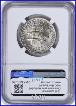 Wisconsin Commemorative Silver Half Dollar 1936 MS65 NGC