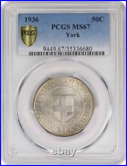 York Commemorative Silver Half Dollar 1936 MS67 PCGS