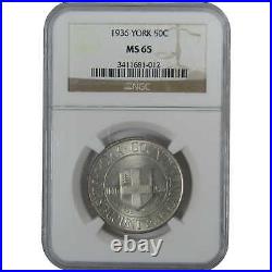 York County Commemorative Half Dollar 1936 MS 65 NGC Silver 50c Coin